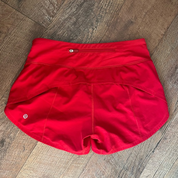 Lululemon Athletica Bold Red Speedup Shorts - Picture 1 of 6